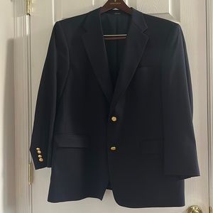 Hart Schaffner Marx Size 42S Navy Blue Blazer Gold 2-Button Sport Coat Jacket